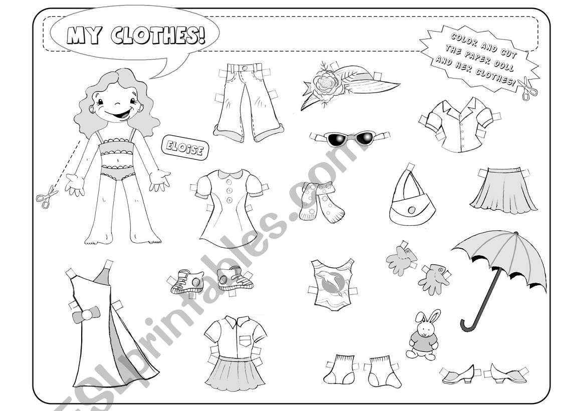 Eloise`s clothes worksheet